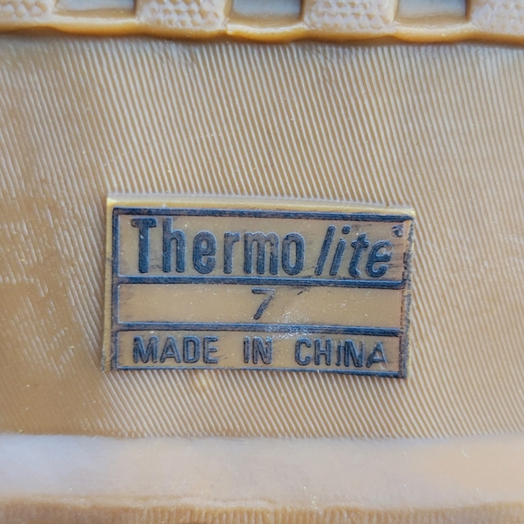 Vintage‎ 90s y2k Woodsman Brown Roughout Suede Leather Green Rubber Duck Boots 7 - Picture 7 of 9